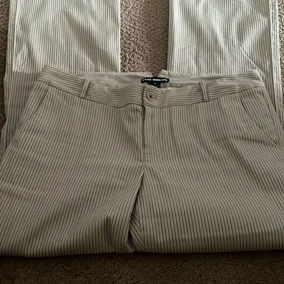 Club Monaco Women’s Beige & Black Striped Wide Leg Pants - Picture 3 of 7